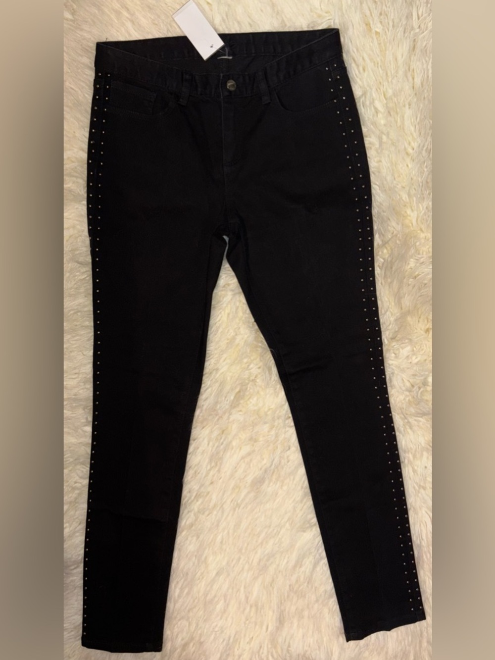 Cache Black Studded Skinny Jeans Size 4 NWT